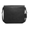Gotham 27 Bolsa Transversal de Couro Granulado com Logo Média Masculina Preta C0241-JIBLK