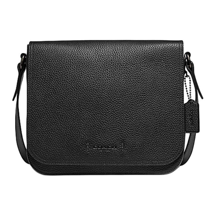

New COACH Grain Leather Messenger Bag, Shoulder Bag, Crossbody Bag Medium Size Men s Black C0241-JIBLK 26.9*7.6*23.6CM