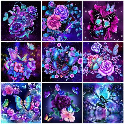 5D Diamond Painting Full Drill Butterfly Animal Embroidery Cross Stitch Kits Rose Mosaic Picture Of Rhinestone Home Decor