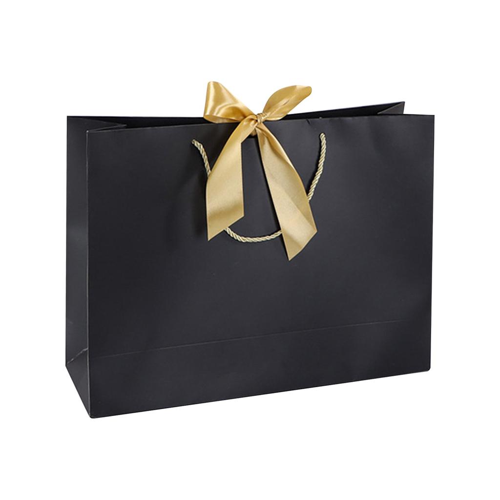 Sac de cadou din hârtie cu panglică cu model și text personalizat imprimat