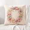 Macarons and Floral Cushion Cover Linen Organic Fabric DoubleSided Printing Sofa Breathable Home Decor Gift Pillow Case