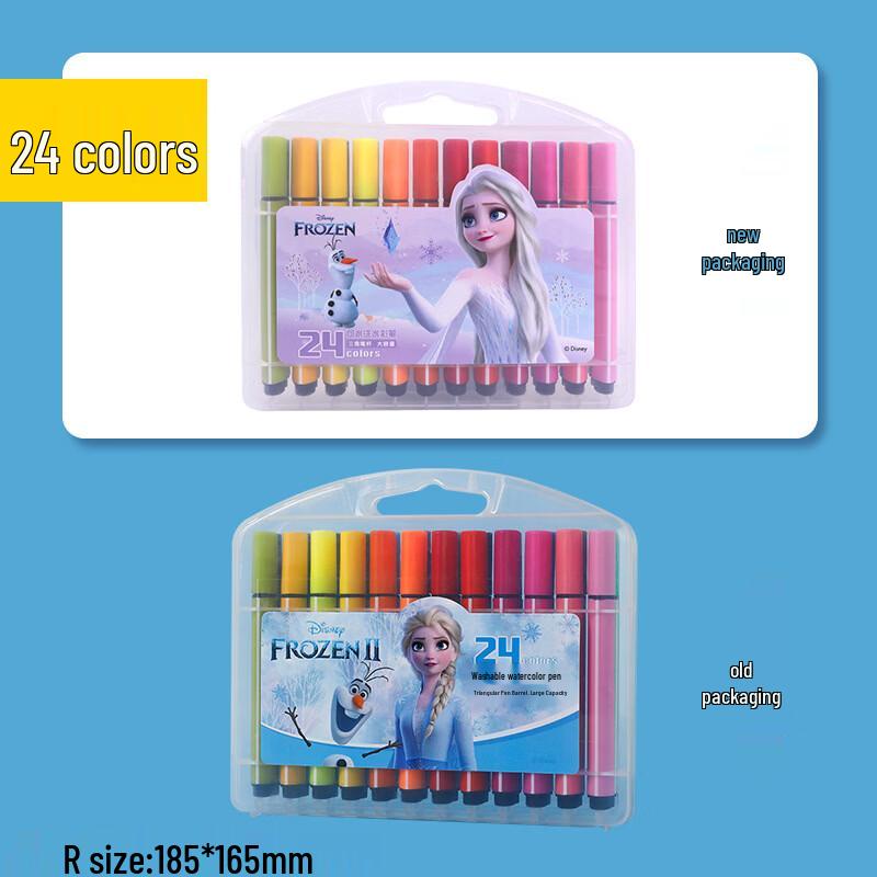 Disney Washable Triangular Markers, 24-Color Set