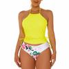 Women's Split Sexy Backless Solid Color With Chest Pad Without Steel Bra Swimsuit