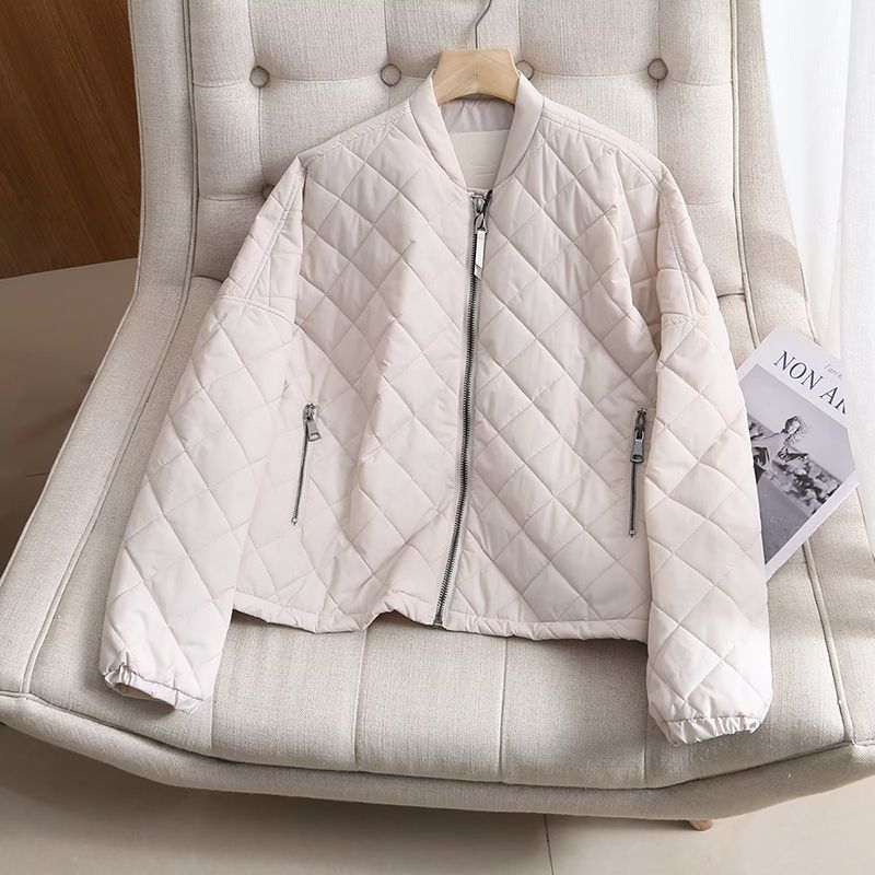 

MD Женская одежда 2023 Осень и Зима Новое поступление Повседневная куртка с хлопковой подкладкой Куртка-пилот Бейсбольная форма Верхняя одежда Женская 06709734800 Rice apricot L