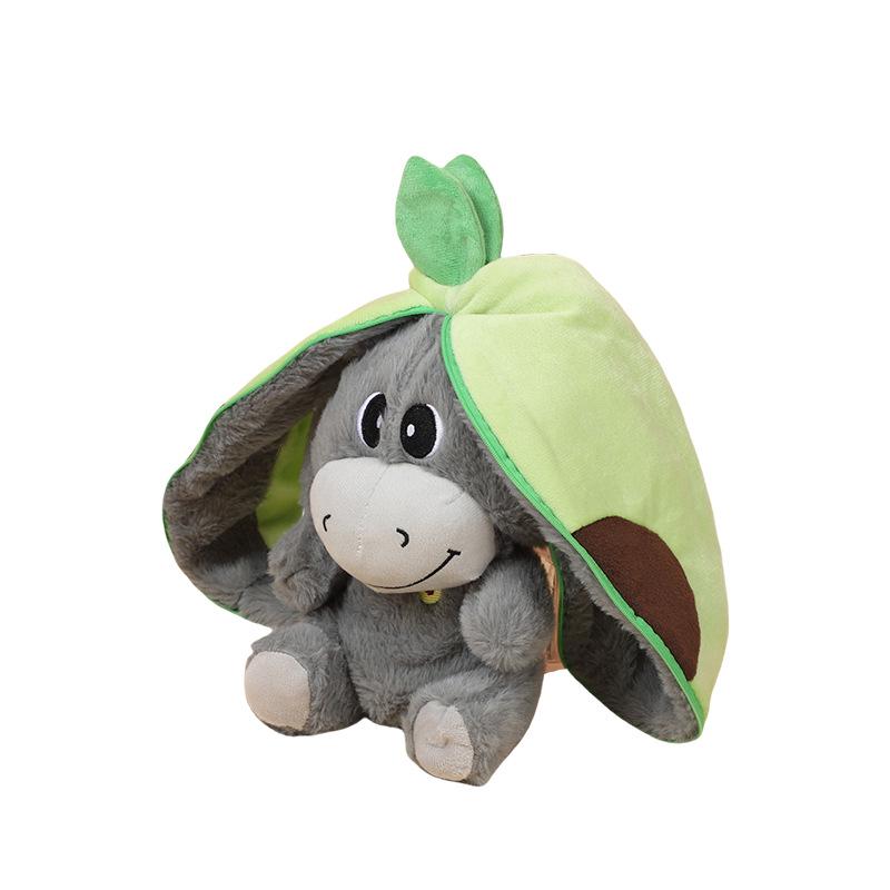 Glowing Breathing Avocado Donkey Plush Toy - Washable & Funny Comfort Doll for Kids