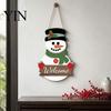 Christmas Tree Wall Decoration 2D Wooden Welcome Hanging Sign, Cartoon Santa Snowman Xmas Party Decor Door Hanger with Rope, Porch Front Holiday