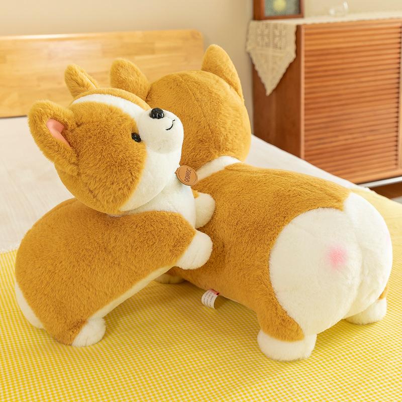 Cute Butt Corgi Doll Plush Toy Short Legs Rag Doll Girl Sleeping on Bed Pillow