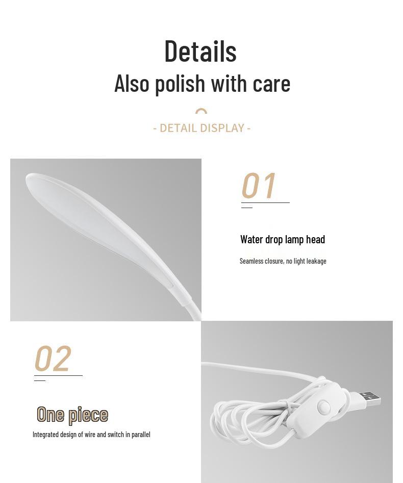 Rechargeable LED Desk Lamp: Dual-use for Study, Reading, & Dormitory Use - Creative Gift Idea