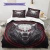 Red-Eyed Wolf  Pattern Bedding Quilt Set Quilt Cover Pillowcase Home Decoration  Gift (1 * Duvet Cover + 2 * Pillowcase, Without Core)