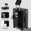 24" Aluminum Suitcase with Combination Lock - Large Capacity Trolley for Men, Women, and Students, 20" Carry-on with Leather Accents