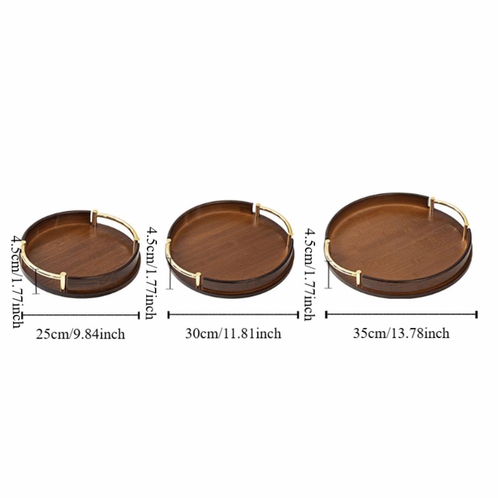 Simple Style Fruit Tray Round Food Plate Practical Light Luxury Tea Set Tray Afternoon Tea