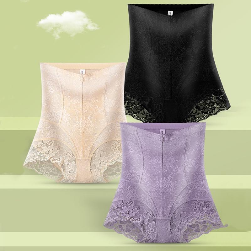 Postpartum Shapewear Underwear For Women Double Layer With High-waist Zip