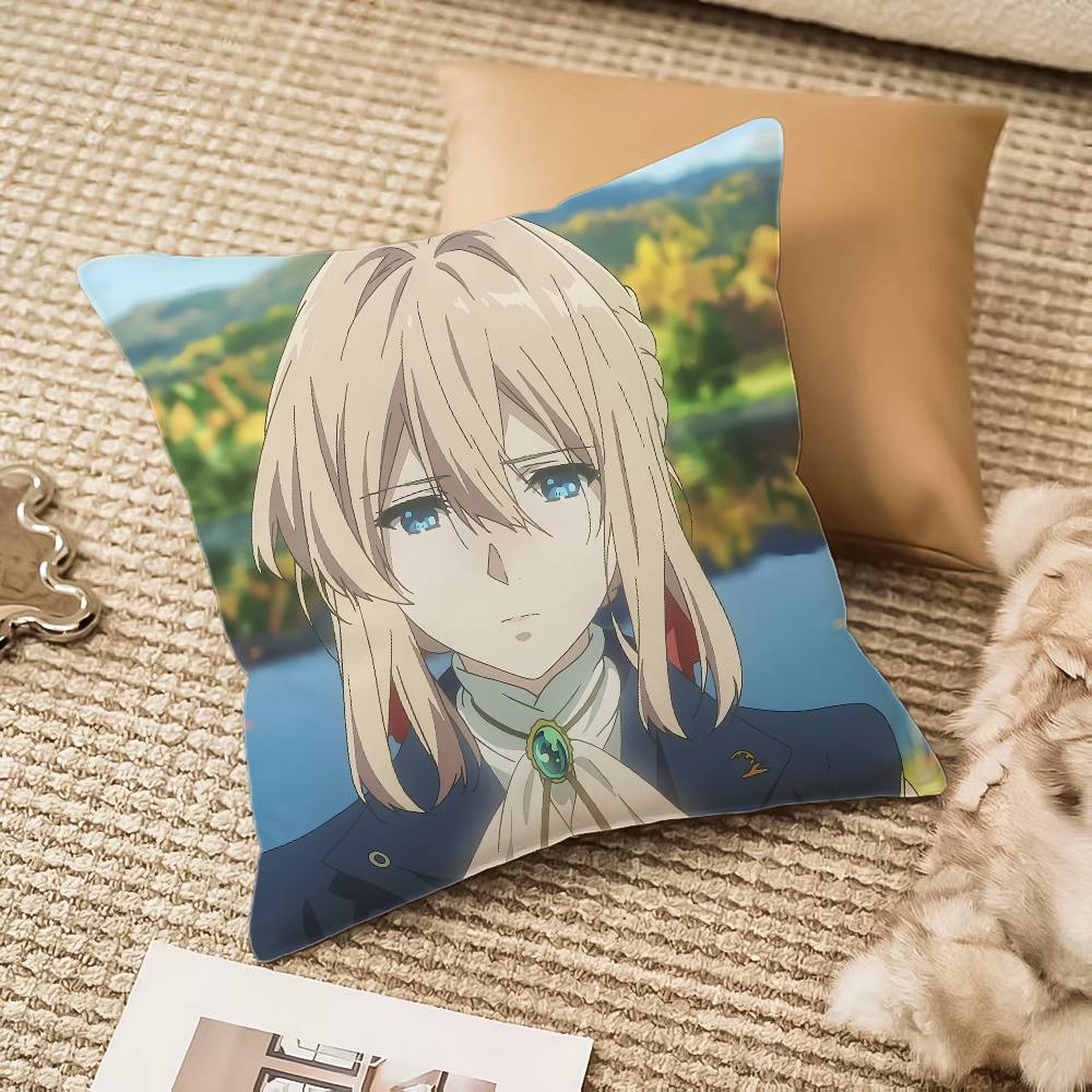 Anime-V-Violet EvergardenES-Drama Pillow Case Anti-dustmite Invisible zipper Sofa Bed