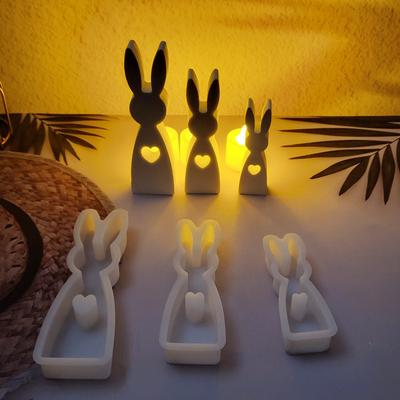 Pasqua Simpatici Stampi in Silicone a Forma di Coniglio Gesso Incenso da Montare in Auto Gesso Espandente Stampo Decorativo Candela per Aromaterapia Stampi in Resina