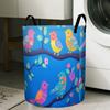 1pc Colorful Bird On Branch Large Capacity Storage Basket - Foldable Laundry Hamper with Handles, Durable Polyester Fabric, Space-Saving Design, Suita