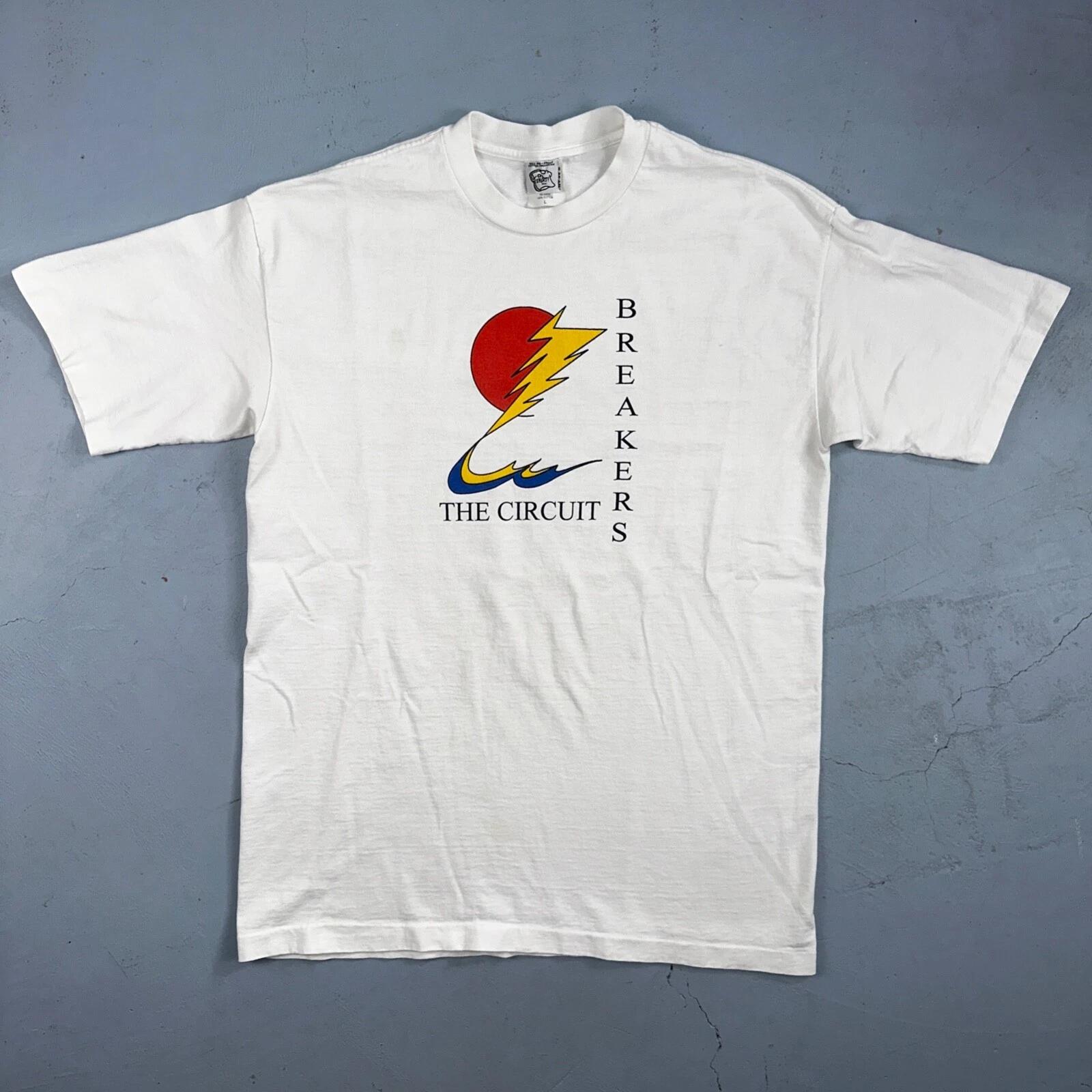 Circuit Breakers VTG T Shirt 90s Single Stitch Sun Electric Graphic Large White S