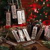 Christmas Tree Accessories Wooden Pendant with Lanyard, Double Layer Solid Wood Indoor Xmas Trims Hanging Ornament, Bow Decor for Holiday Home Winter