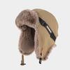 Hong Kong wind locomotive cap men and women winter velvet thickened warm ear protection cycling outdoor pilot hat