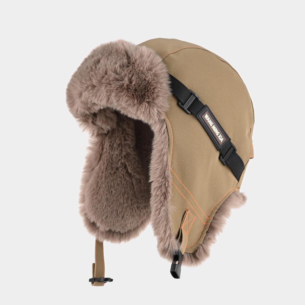 Hong Kong wind locomotive cap men and women winter velvet thickened warm ear protection cycling outdoor pilot hat
