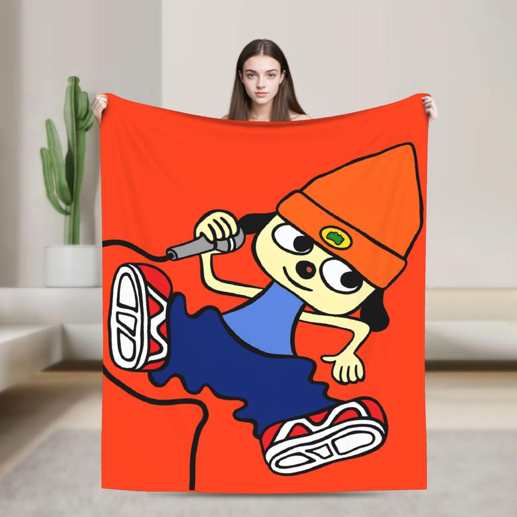 Parappas The Rappers Blankets Quality Super Warm Throw Blanket Winter Airplane Travel Couch Chair Funny Bedspread