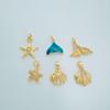 18k Gold Plated Ocean Series DIY Pendant Necklace Accessories for Women
