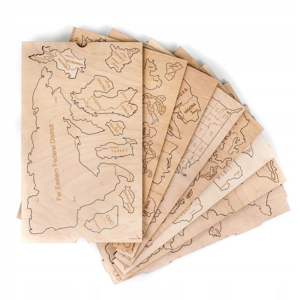 3D Wooden World Map Natural 105 X 60 Cm Wooden Wall Decoration
