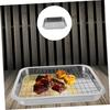 GRIRIW Stainless Steel Baking Tray with Rack, Oven Tray Set, Rectangular Kitchen Pan, Multifunctional Ovenware for Toaster, Baking, and Serving