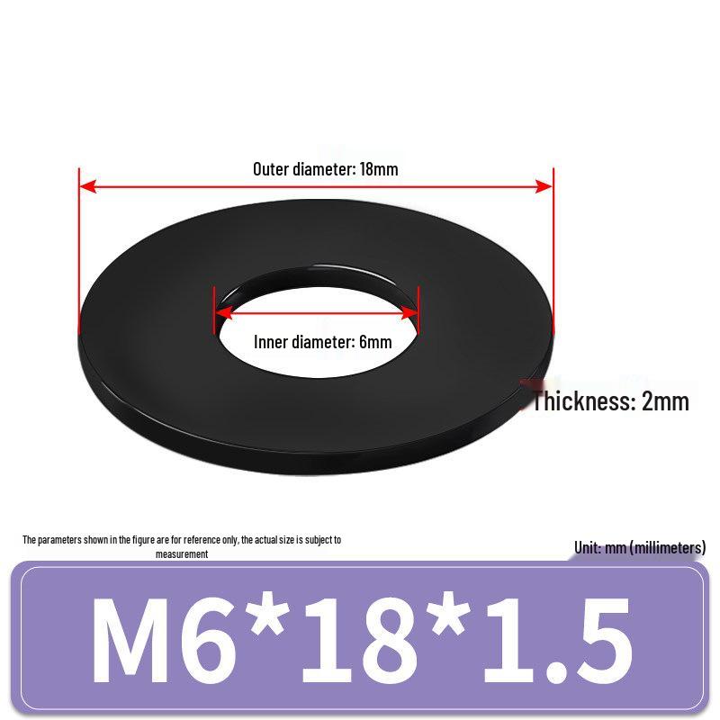 Rondella Piana Isolante in Gomma Nylon Plastica Ultra-Sottile, M3-M24
