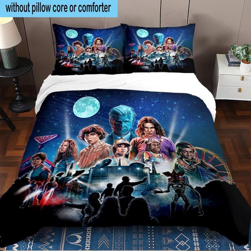 Stranger Eleven Upside Down 3PCS Bedding set,Ideal for1pc Duvet Cover And 2pcs Pillowcases Perfect for Christmas gift,Ideal for Bedroom, Dormitory