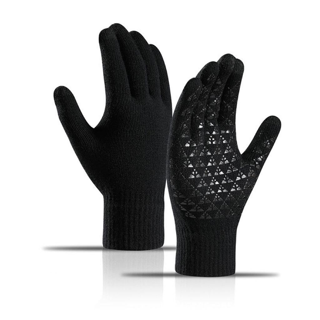 Herren Winter Warme Touchscreen Handschuhe Verdickt Kälteschutz Thermisch Anti-Rutsch Gestrickt für Outdoor-Sportarten Radfahren Wandern Handschuhe