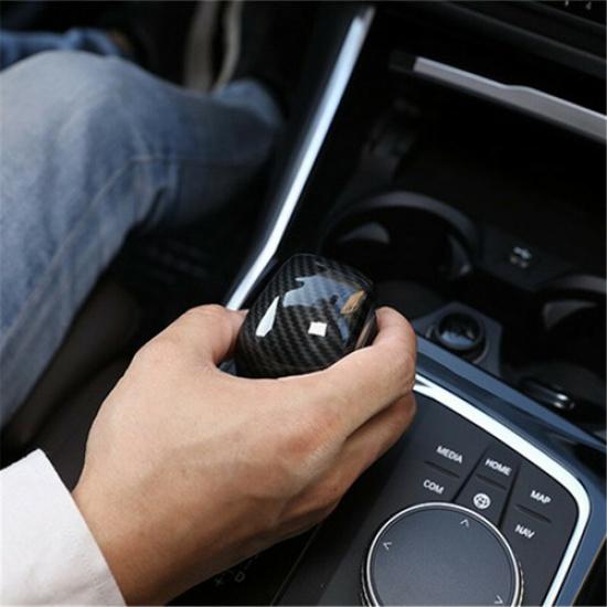 ABS Carbon Fiber Style Car Inner Gear Lever Shift Knob Cover Trim For BMW G20 LB