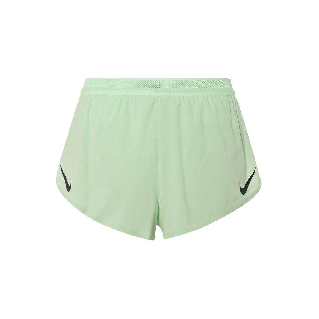 Nike Aeroswift Solid Logo Elastic Waist Sports Shorts Men Bottoms Green Yellow FN3350-376