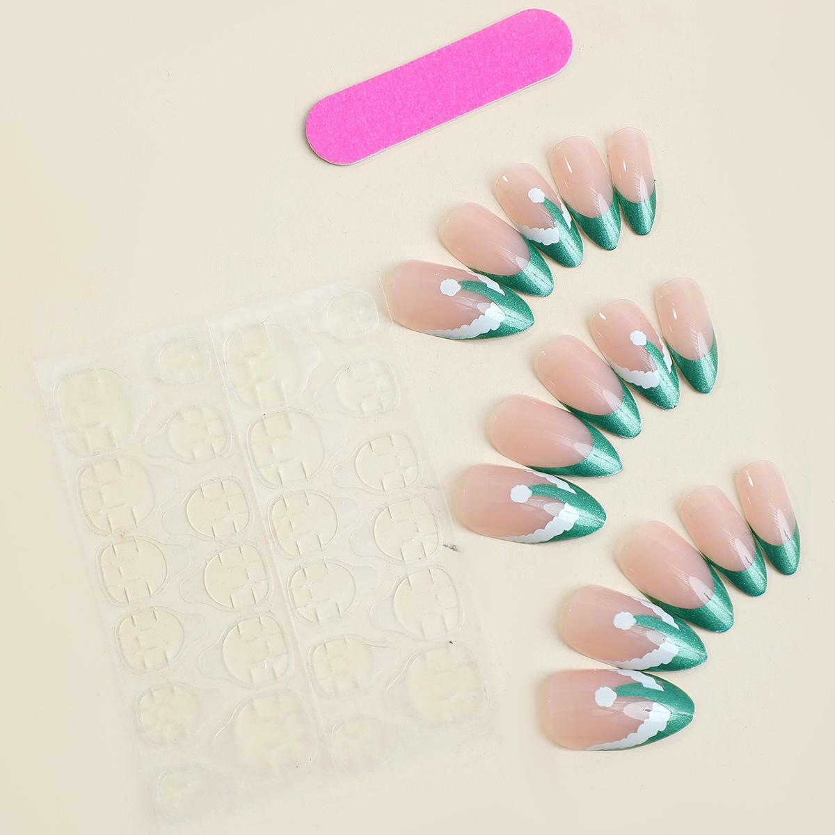 

Европейские и американские французские зеленые рождественские балетные наклейки для ногтей - Накладные ногти для ношения