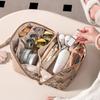 Large Capacity Pu Makeup Pouch Square Storage Toiletry Bag Retro Pillow Cosmetic Bag  Travel