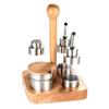 Beifu 304 Stainless Steel Condiment Set with Wooden Base
