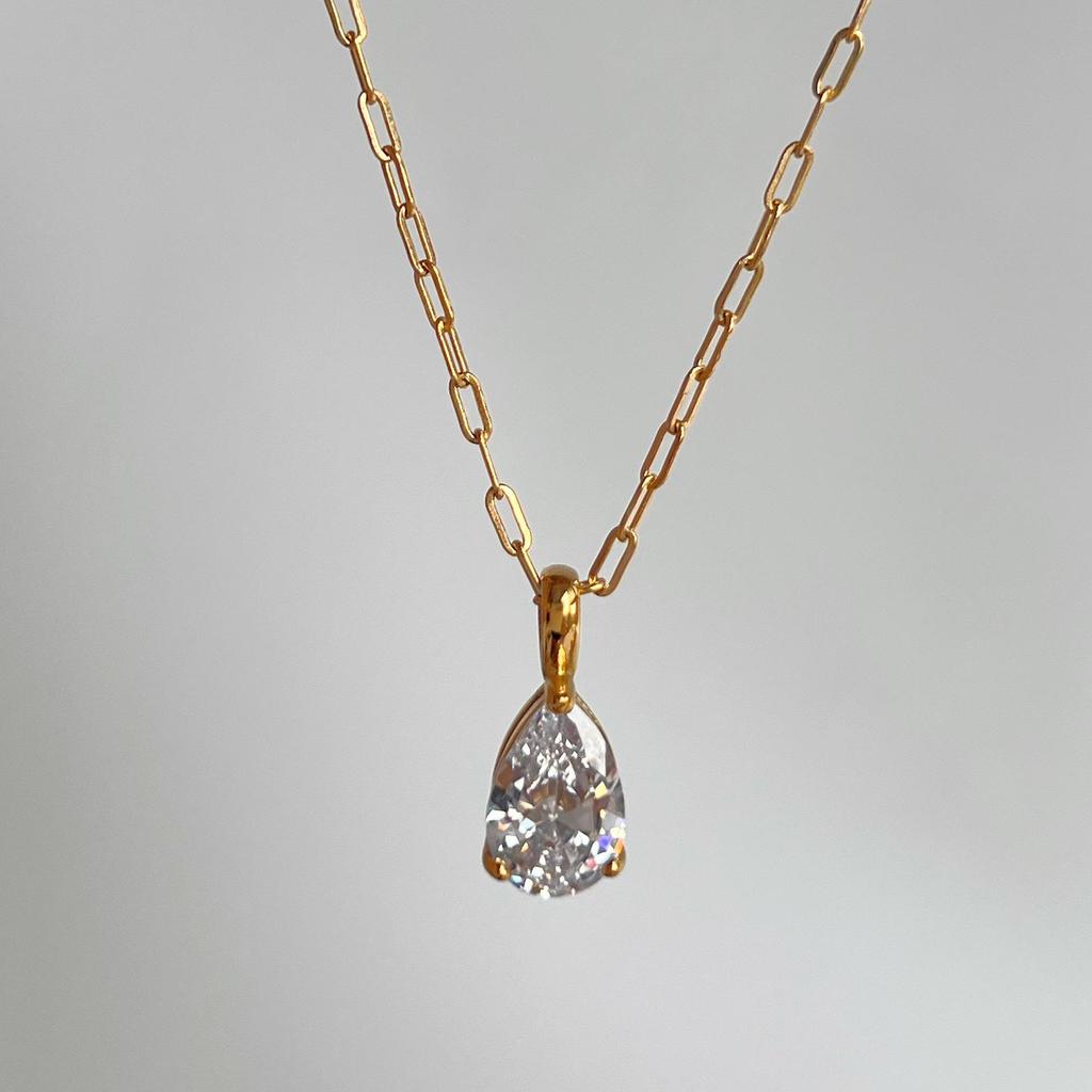 18k Gold-Plated Retro Zircon Birthstone Necklace