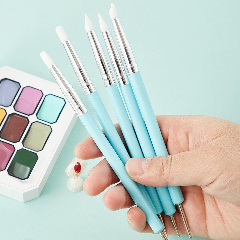 Dual-Ended Silicone Nail Art Tool: Smudge & Dot Pen