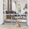 Freestanding Dog Gate, Foldable Pet Fence, Indoor Wood Barrier, Stair Gate with Support Feet, for Doorway, Hallway, Small and Medium Dogs