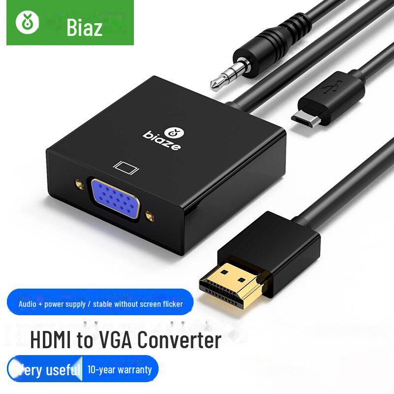 

Biaz ZH10-PC Черный HDMI в VGA конвертер с аудиопортом и блоком питания чёрный