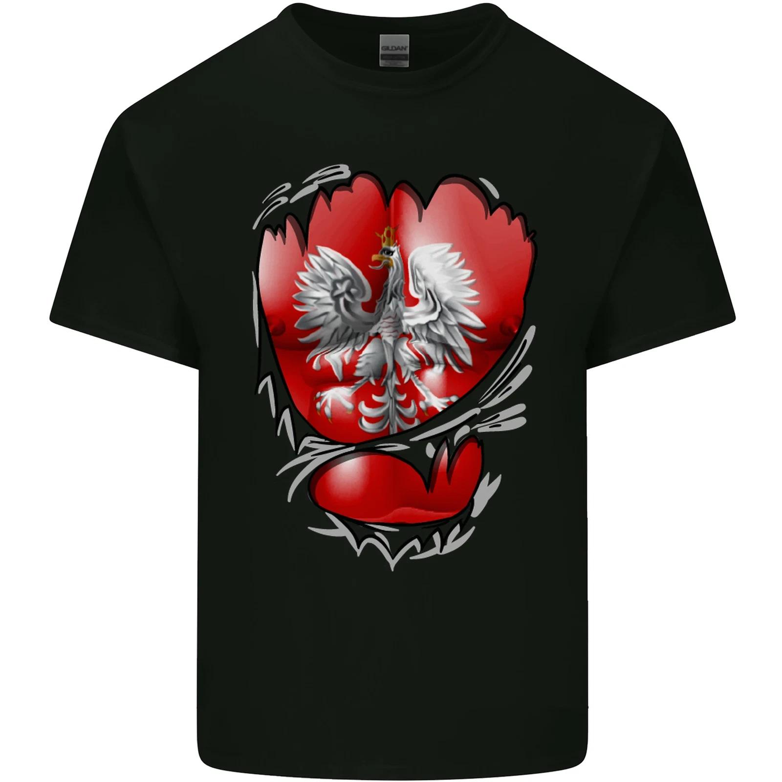Gym The Polish Flag Ripped Muscles Poland Kids T-Shirt Childrens L