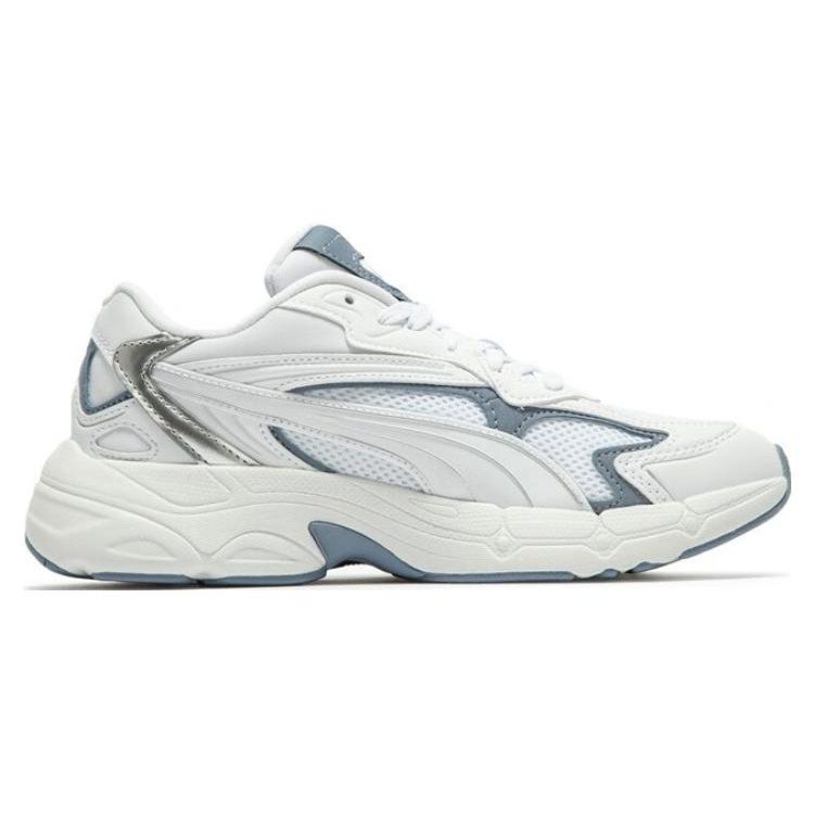 Puma Tevaris Nitro Metallic Fabric Synthetic Leather Casual Low-Top Lifestyle Shoes Women Sneaker White Blue 391098-04