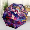 Sailor Moon Print Automatic Open Close Umbrella, Portable Foldable Umbrella, for Outdoor Commute Camping Trip, Ideal Birthday Gift