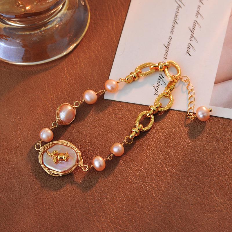 

Elegant Rose Baroque Pearl Bracelet for Women - Unique Fashionable Design