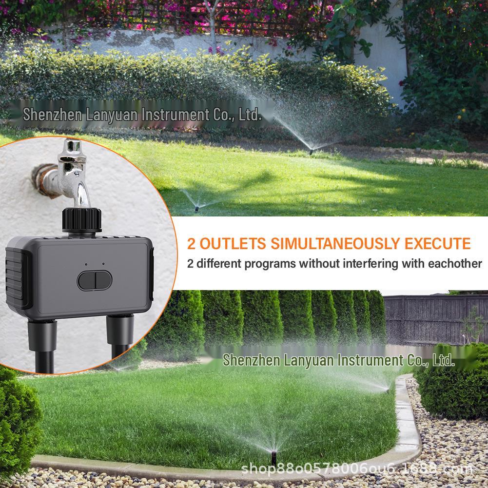 Graffiti Smart WiFi Bluetooth Dual Outlet Irrigation Controller for Lawn & Garden Watering