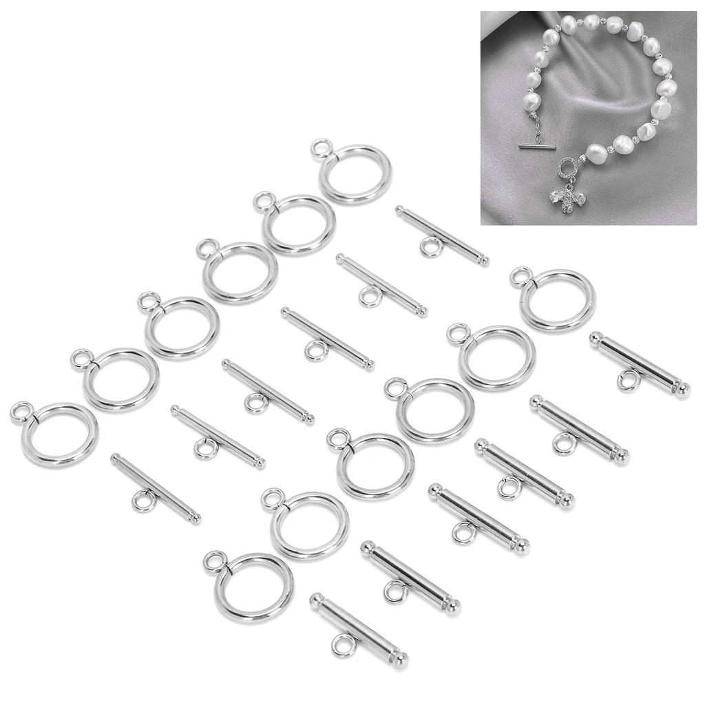 Necklace Bracelet DIY Round Toggle Clasps TBar Clasps for Jewelry Making Steel Color