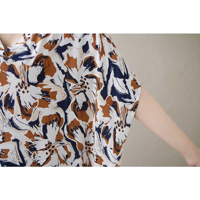 V-Neck Floral Skinny Vintage Long Skirt