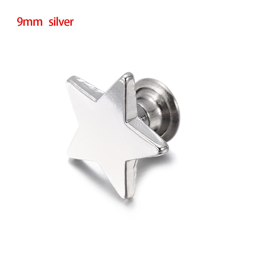 10sets(20pcs) Metal Stars Rivets DIY Clothing Bag Shoes Crafts Decor Supplies Garment Sewing Glass Drill Nail Button 9/12mm