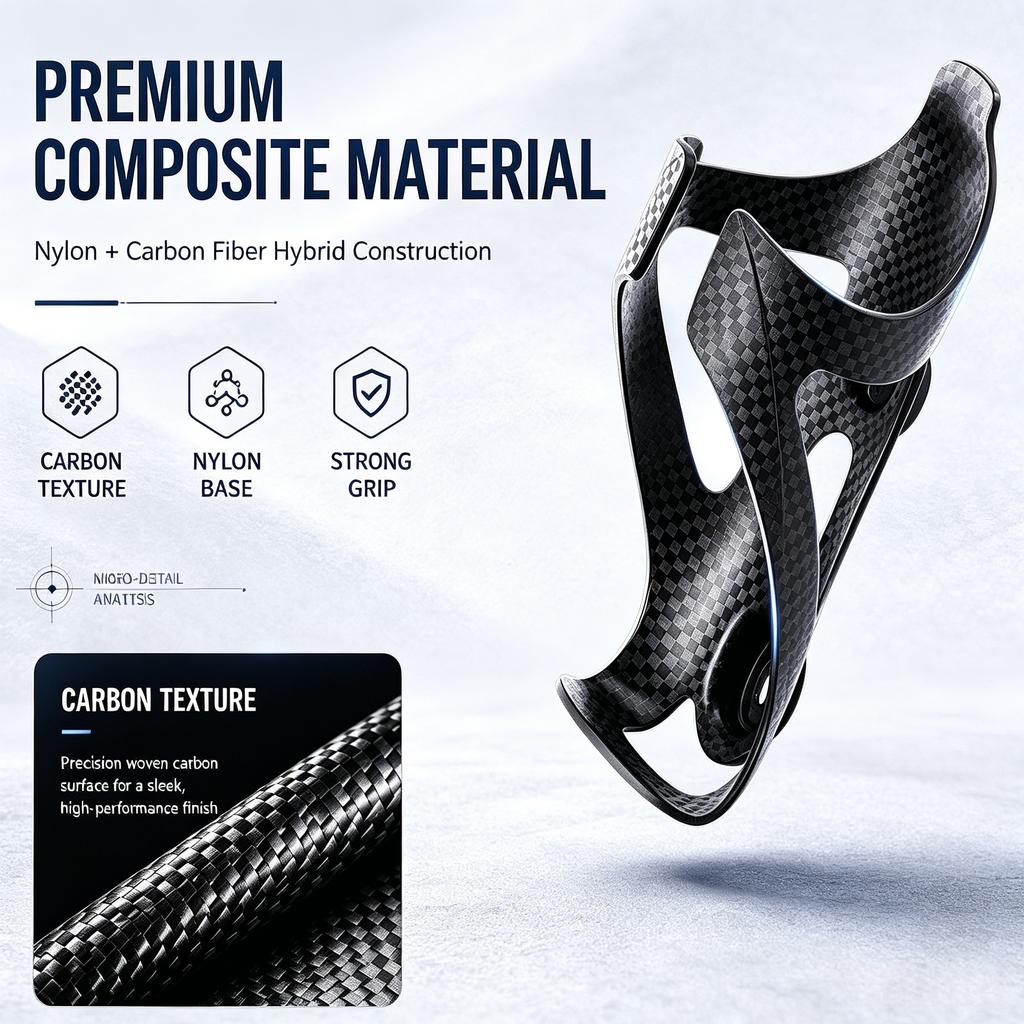 Bike Plastic Water Bottle Cage with Screws Lightweight Carbon Fiber Texture Water Bottle Holder For Road Mountain 6