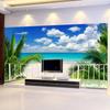 3D Sea View Wallpaper Balcony Nature Mural Living Room Bedroom Theme Hotel Wall Mural Wall Papers