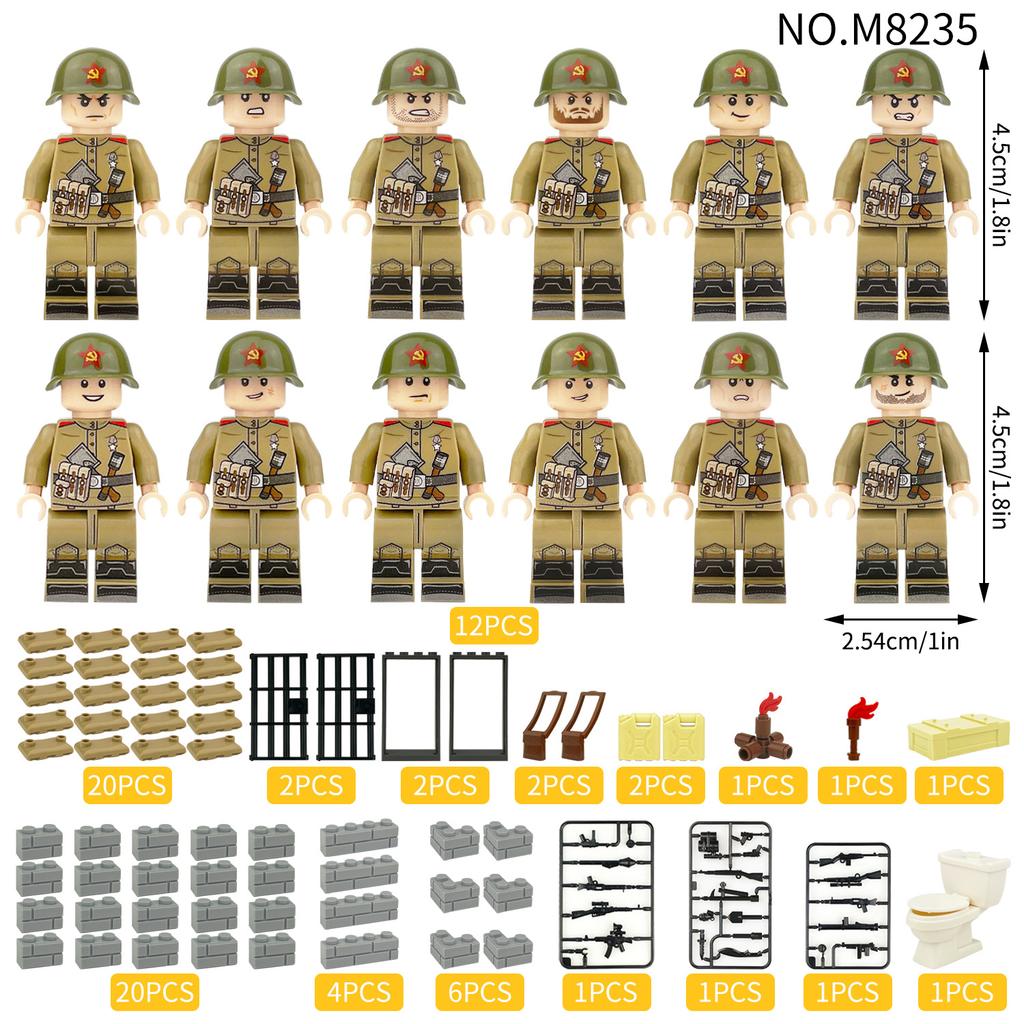 MOC Military Series Urban Street Battle Scene Figurine Building Blocks Toys